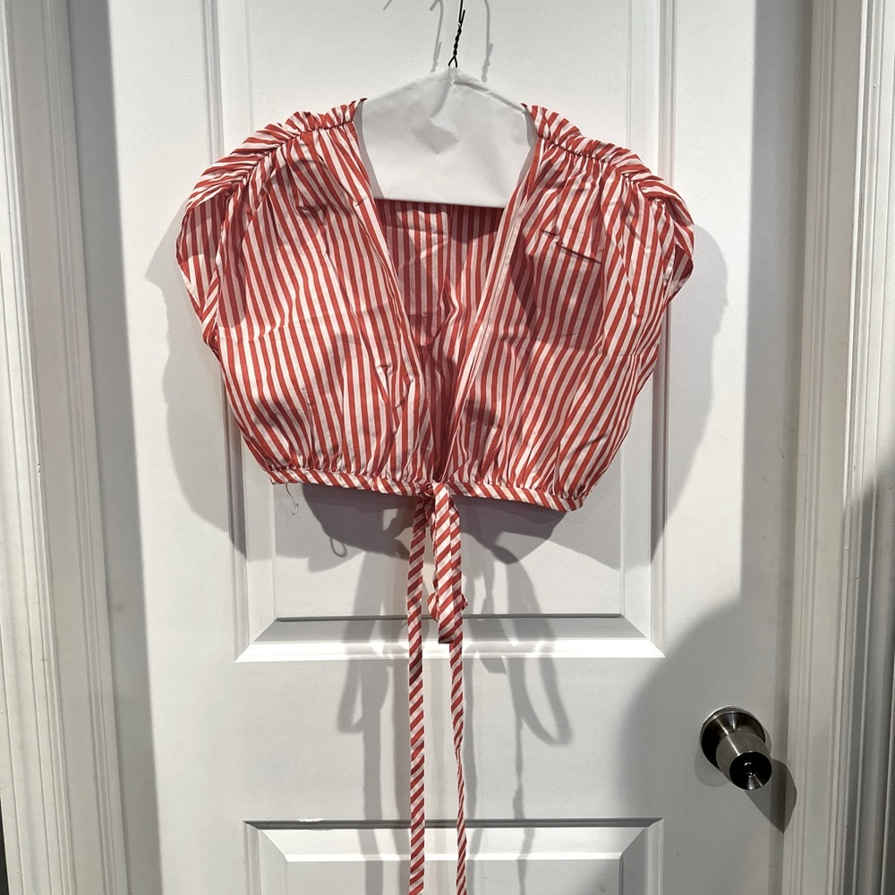 Zara Striped Poplin Top